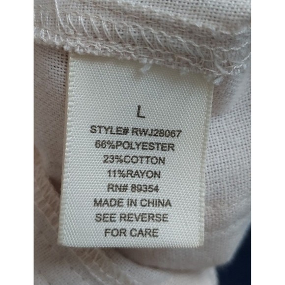 NWOT Ladies No Comment Ivory Cropped /Cuffed Tie Shoulder Bib Overalls Size L - Picture 11 of 12